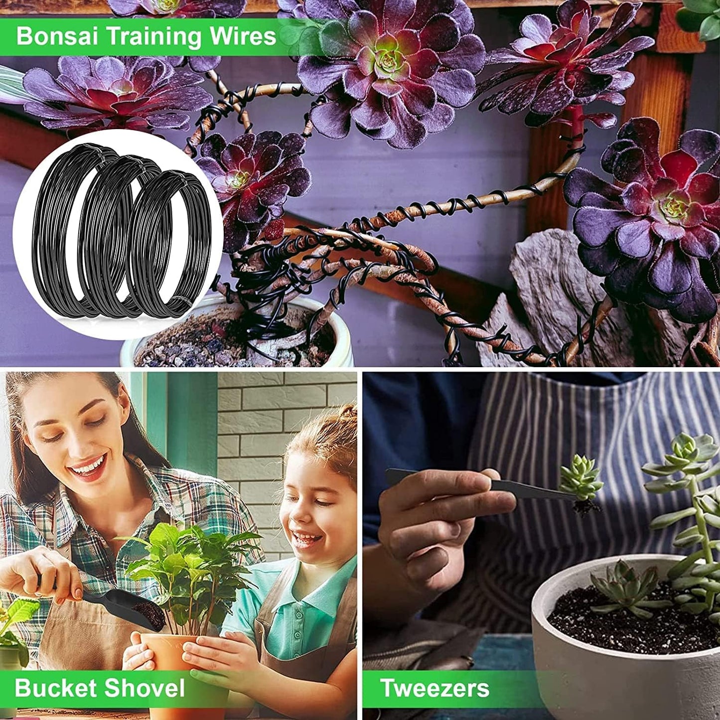 Bonsai Tool Set - 24-Piece Bonsai Tree Kit, Tools for Beginners, Bonsai Tool Set, Bonsai Starter Trimming Care Kit, Gifts for Women and Men, Garden Tools